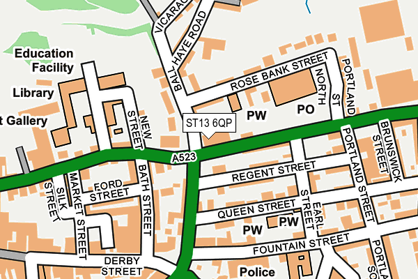 ST13 6QP map - OS OpenMap – Local (Ordnance Survey)