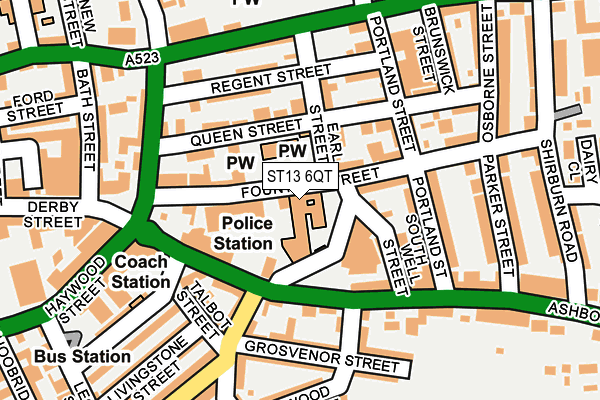 ST13 6QT map - OS OpenMap – Local (Ordnance Survey)