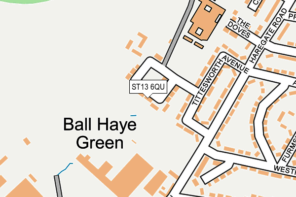 ST13 6QU map - OS OpenMap – Local (Ordnance Survey)