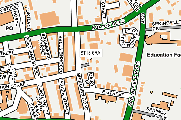 ST13 6RA map - OS OpenMap – Local (Ordnance Survey)