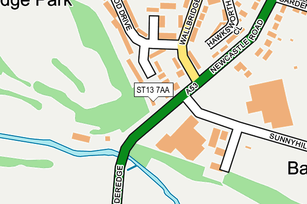 ST13 7AA map - OS OpenMap – Local (Ordnance Survey)