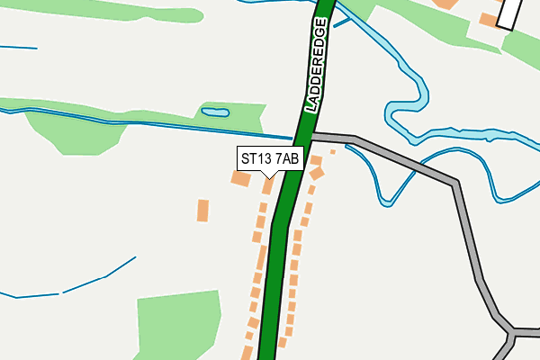 ST13 7AB map - OS OpenMap – Local (Ordnance Survey)