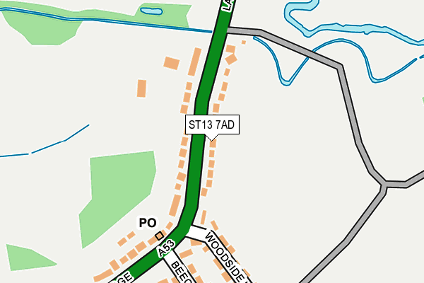 ST13 7AD map - OS OpenMap – Local (Ordnance Survey)