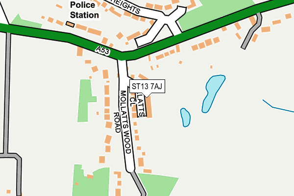 ST13 7AJ map - OS OpenMap – Local (Ordnance Survey)