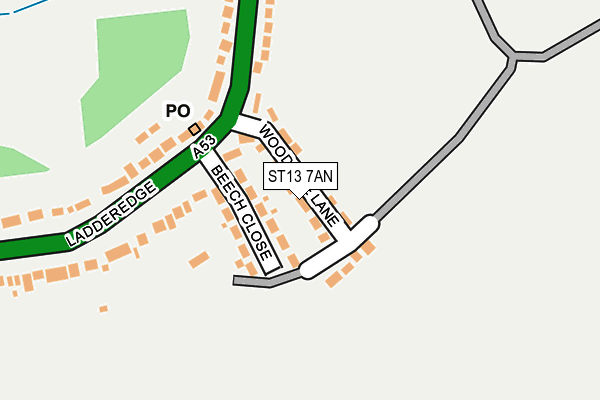 ST13 7AN map - OS OpenMap – Local (Ordnance Survey)