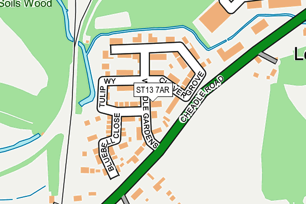 ST13 7AR map - OS OpenMap – Local (Ordnance Survey)