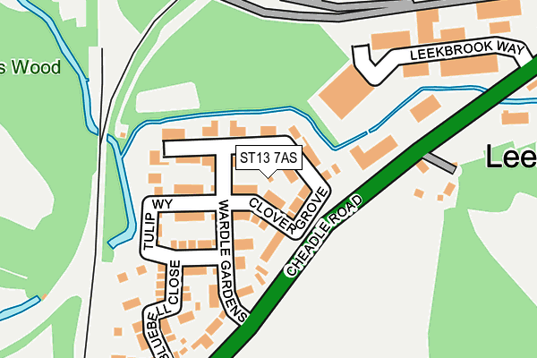 ST13 7AS map - OS OpenMap – Local (Ordnance Survey)