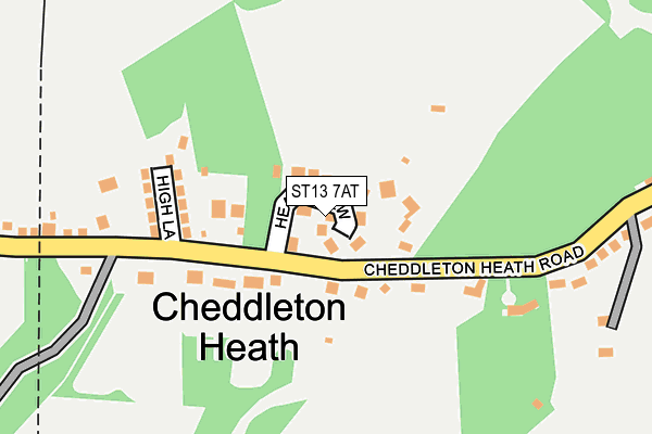 ST13 7AT map - OS OpenMap – Local (Ordnance Survey)