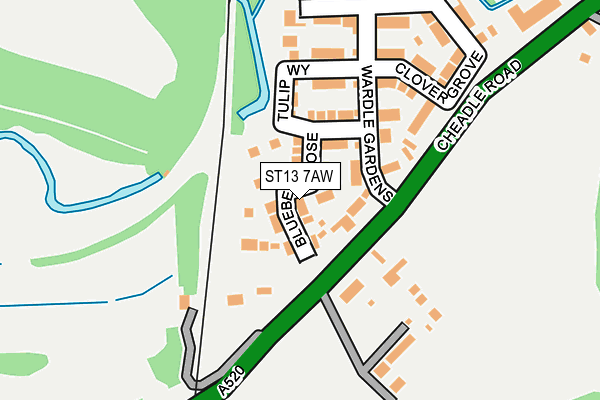 ST13 7AW map - OS OpenMap – Local (Ordnance Survey)