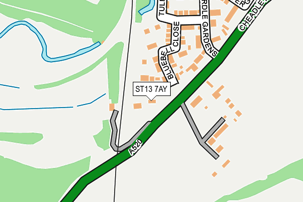 ST13 7AY map - OS OpenMap – Local (Ordnance Survey)