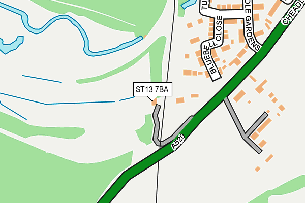 ST13 7BA map - OS OpenMap – Local (Ordnance Survey)