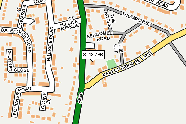 ST13 7BB map - OS OpenMap – Local (Ordnance Survey)