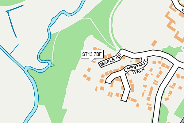 ST13 7BF map - OS OpenMap – Local (Ordnance Survey)
