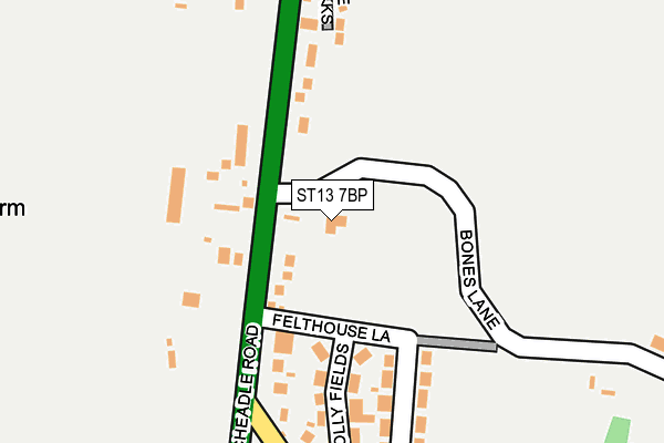 ST13 7BP map - OS OpenMap – Local (Ordnance Survey)