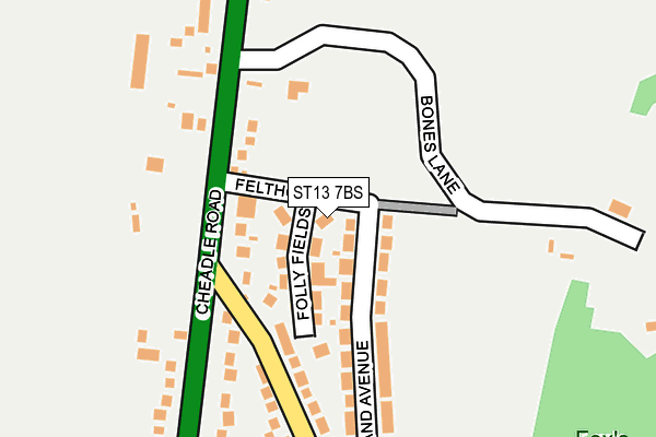 ST13 7BS map - OS OpenMap – Local (Ordnance Survey)