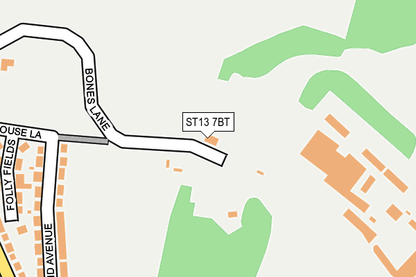 ST13 7BT map - OS OpenMap – Local (Ordnance Survey)