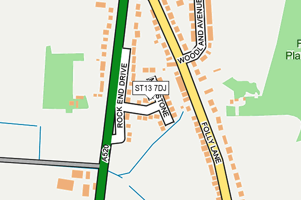 ST13 7DJ map - OS OpenMap – Local (Ordnance Survey)