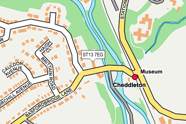 ST13 7EG map - OS OpenMap – Local (Ordnance Survey)
