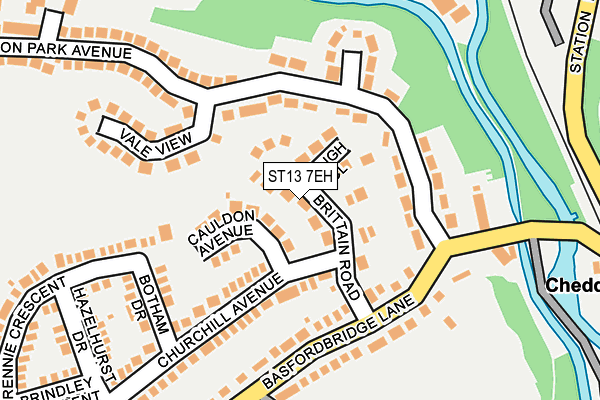 ST13 7EH map - OS OpenMap – Local (Ordnance Survey)