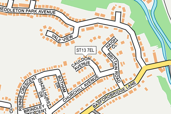 ST13 7EL map - OS OpenMap – Local (Ordnance Survey)