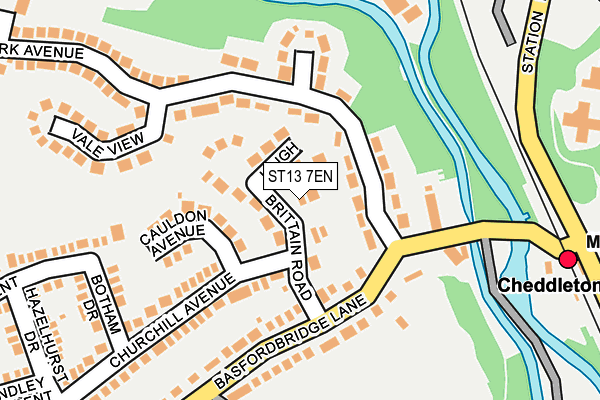 ST13 7EN map - OS OpenMap – Local (Ordnance Survey)