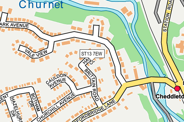 ST13 7EW map - OS OpenMap – Local (Ordnance Survey)