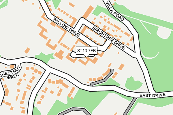 ST13 7FB map - OS OpenMap – Local (Ordnance Survey)