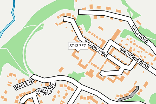 ST13 7FG map - OS OpenMap – Local (Ordnance Survey)