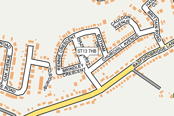 ST13 7HB map - OS OpenMap – Local (Ordnance Survey)