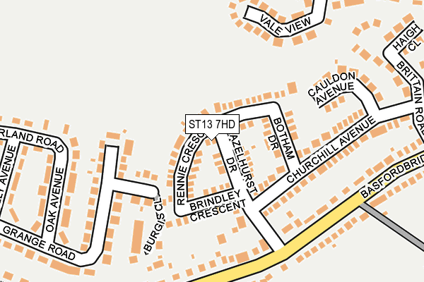 ST13 7HD map - OS OpenMap – Local (Ordnance Survey)