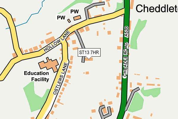 ST13 7HR map - OS OpenMap – Local (Ordnance Survey)