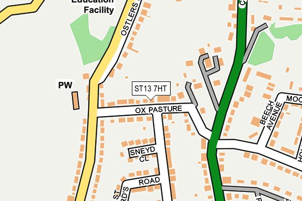 ST13 7HT map - OS OpenMap – Local (Ordnance Survey)