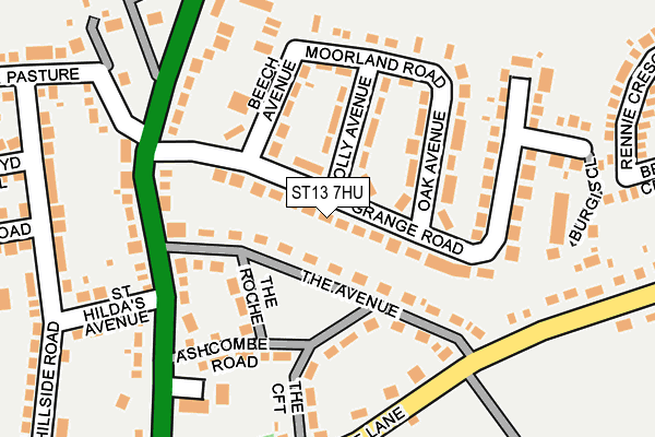 ST13 7HU map - OS OpenMap – Local (Ordnance Survey)