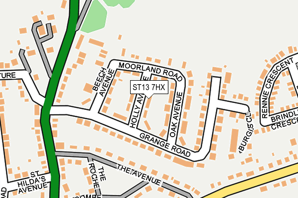 ST13 7HX map - OS OpenMap – Local (Ordnance Survey)