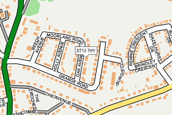 ST13 7HY map - OS OpenMap – Local (Ordnance Survey)