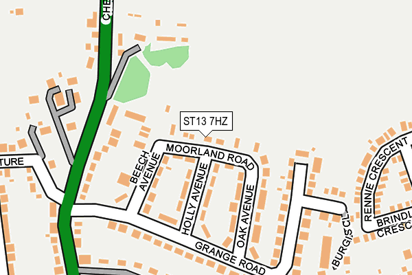 ST13 7HZ map - OS OpenMap – Local (Ordnance Survey)