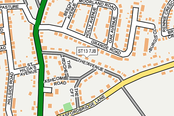 ST13 7JB map - OS OpenMap – Local (Ordnance Survey)