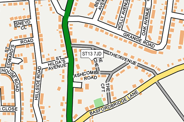 ST13 7JD map - OS OpenMap – Local (Ordnance Survey)