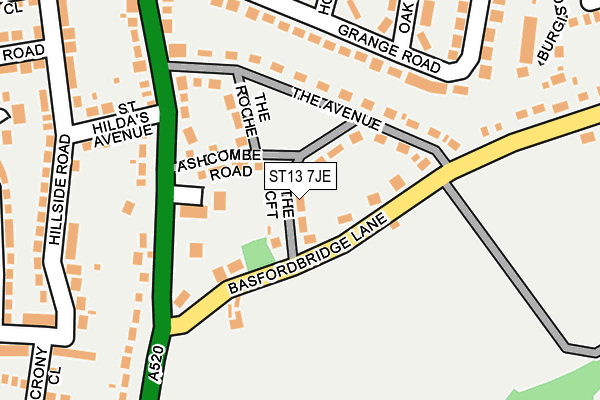 ST13 7JE map - OS OpenMap – Local (Ordnance Survey)