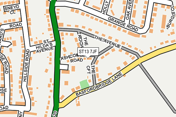 ST13 7JF map - OS OpenMap – Local (Ordnance Survey)