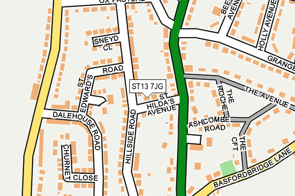 ST13 7JG map - OS OpenMap – Local (Ordnance Survey)