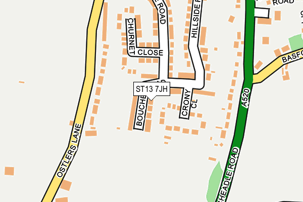 ST13 7JH map - OS OpenMap – Local (Ordnance Survey)