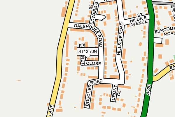 ST13 7JN map - OS OpenMap – Local (Ordnance Survey)