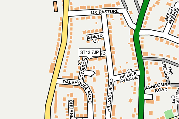 ST13 7JP map - OS OpenMap – Local (Ordnance Survey)