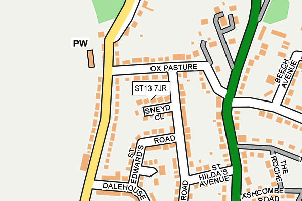 ST13 7JR map - OS OpenMap – Local (Ordnance Survey)