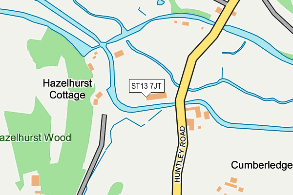 ST13 7JT map - OS OpenMap – Local (Ordnance Survey)