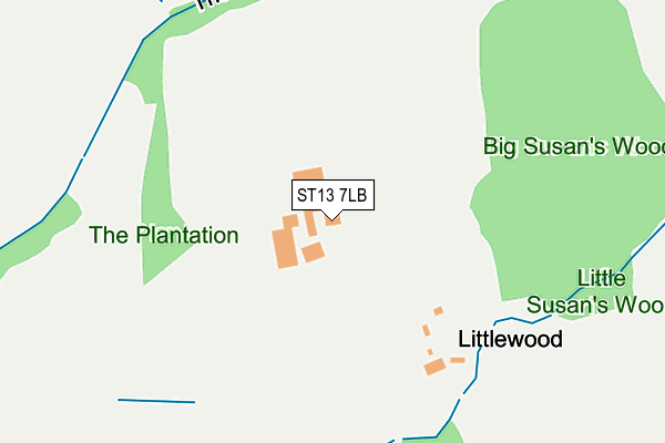 ST13 7LB map - OS OpenMap – Local (Ordnance Survey)