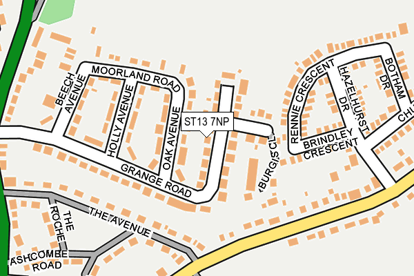 ST13 7NP map - OS OpenMap – Local (Ordnance Survey)