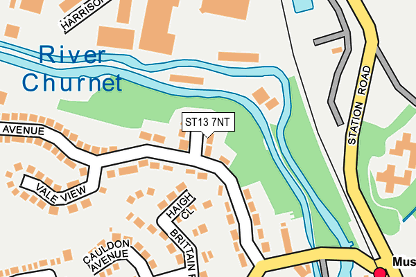 ST13 7NT map - OS OpenMap – Local (Ordnance Survey)