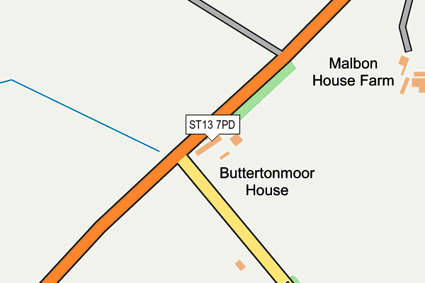 ST13 7PD map - OS OpenMap – Local (Ordnance Survey)